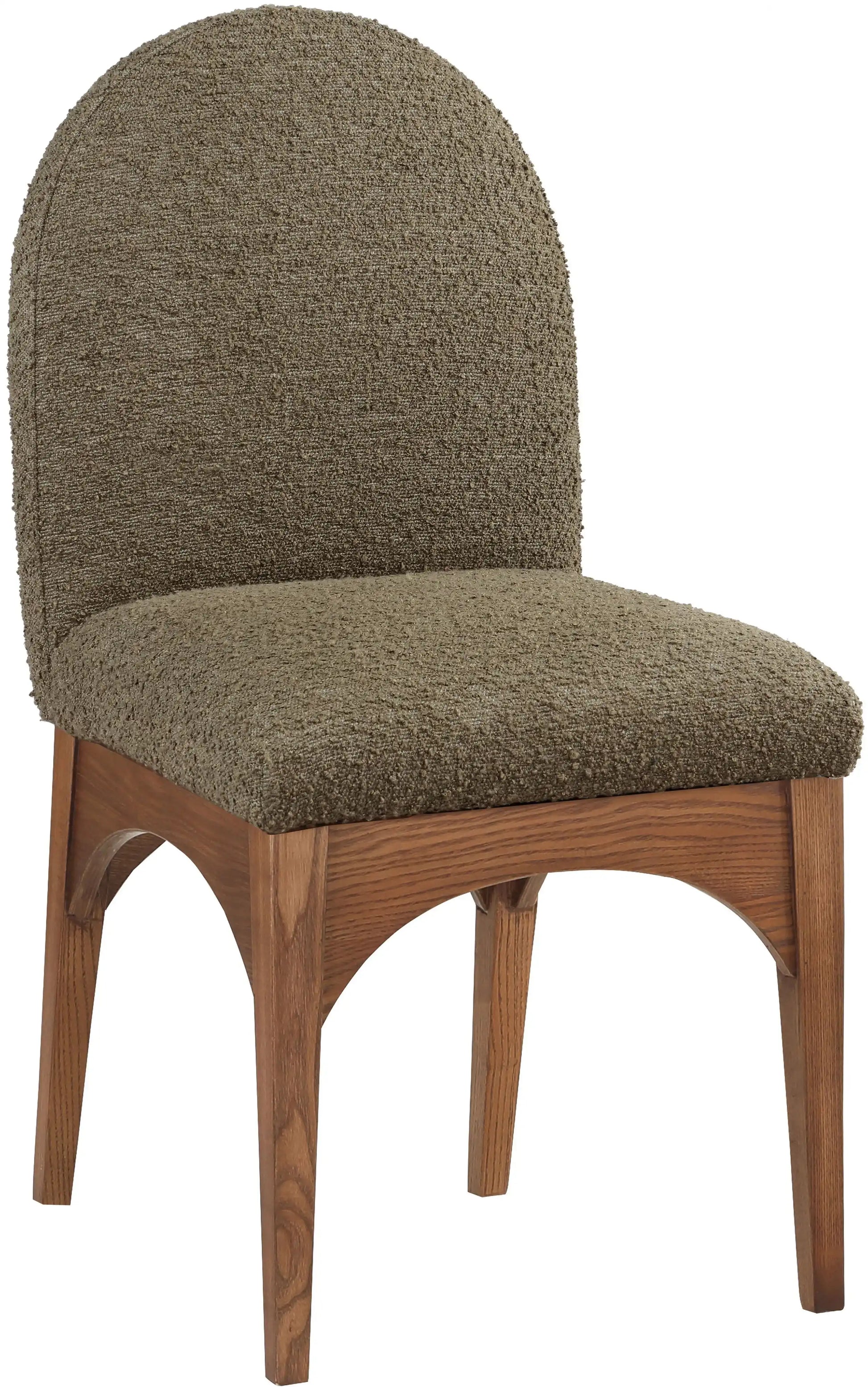 Waldorf - Boucle Dining Side Chair With Brown Legs - Best Buy Furniture