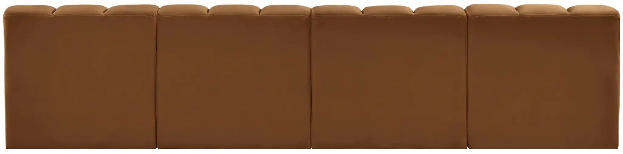 Arc - Velvet 4 Pieces Modular Sofa - Saddle