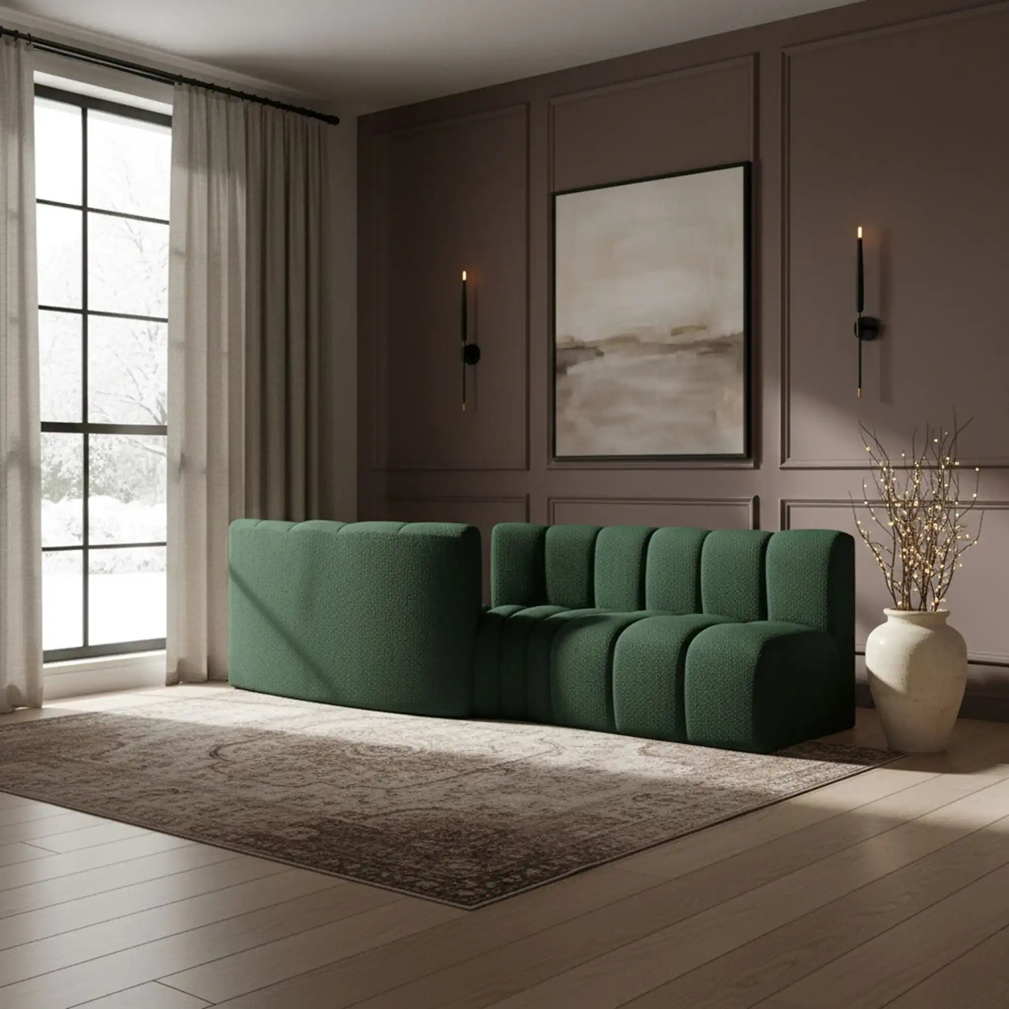 Arc - Boucle Fabric 4 Piece Sofa