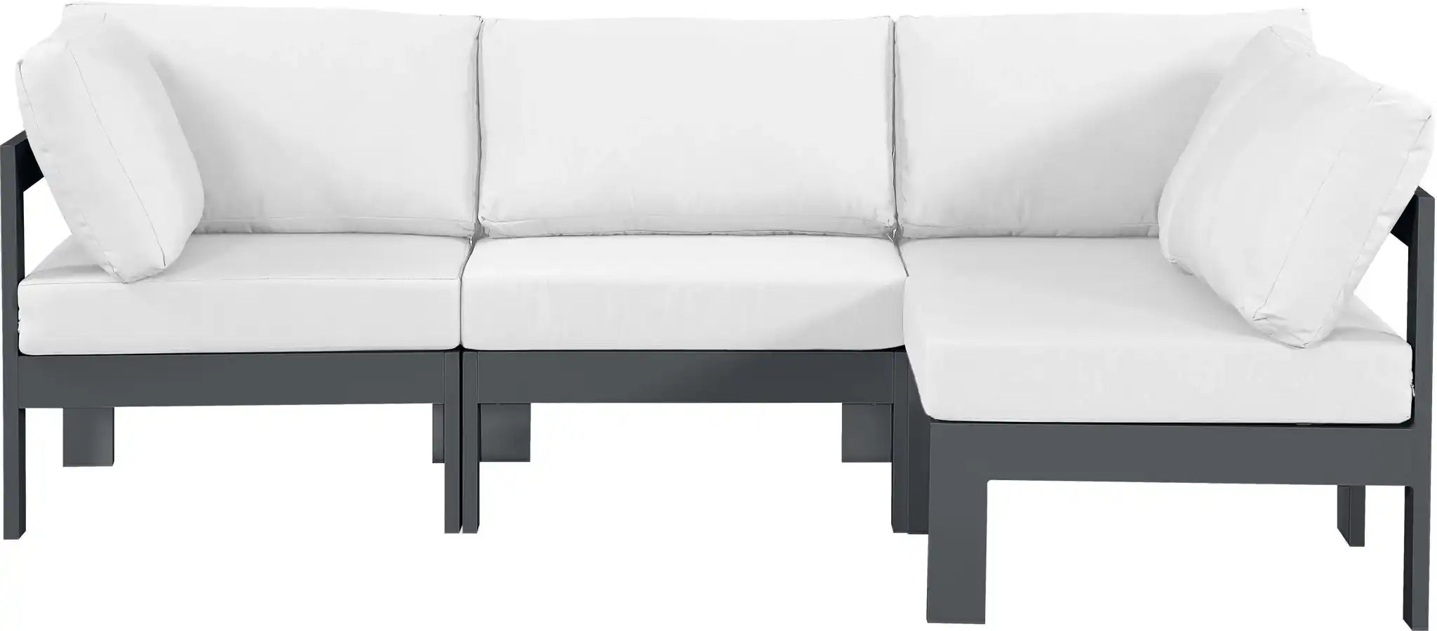 Nizuc - Outdoor Patio 4 Piece Modular Sectional With Gray Frame