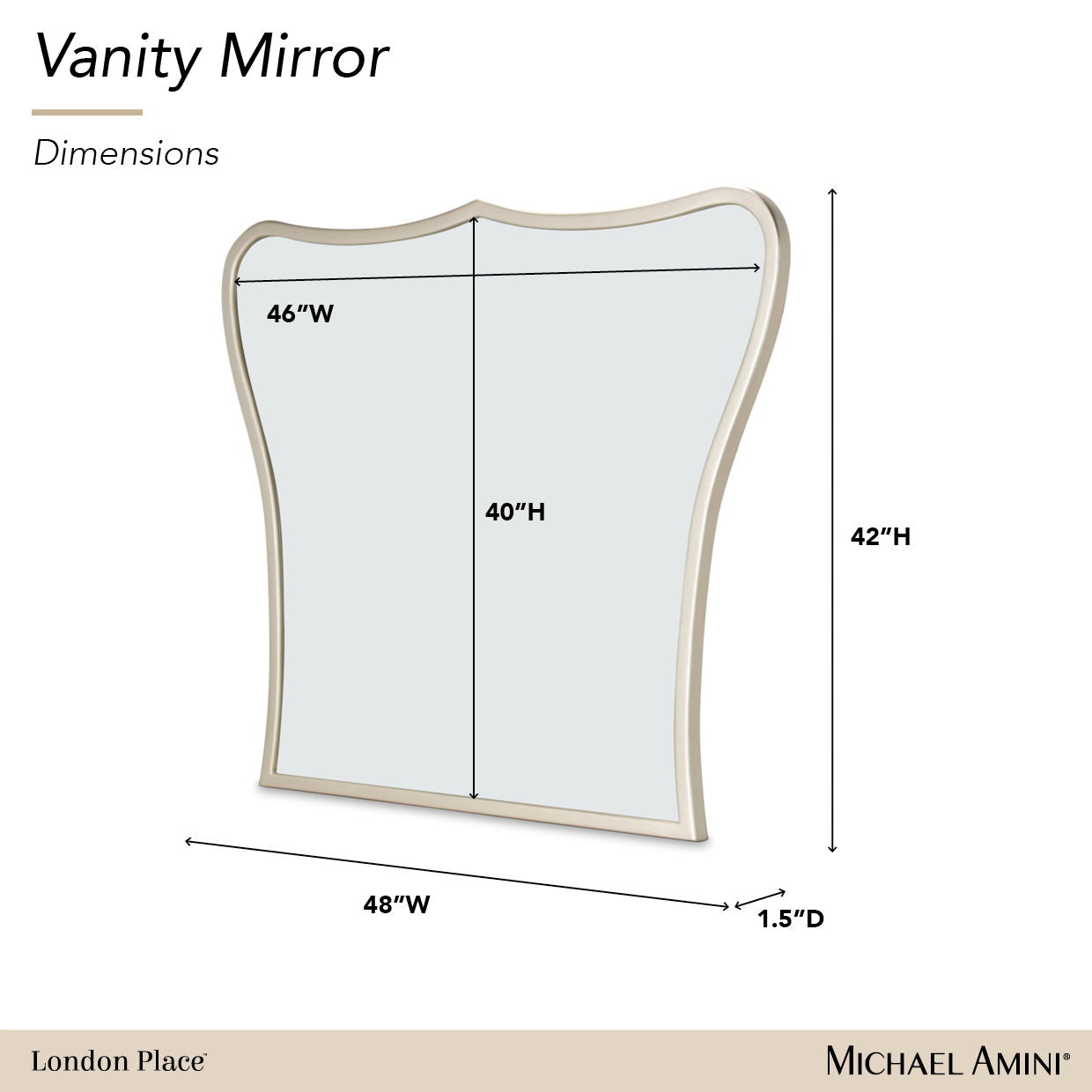 London Place - Vanity Mirror - Creamy Pearl
