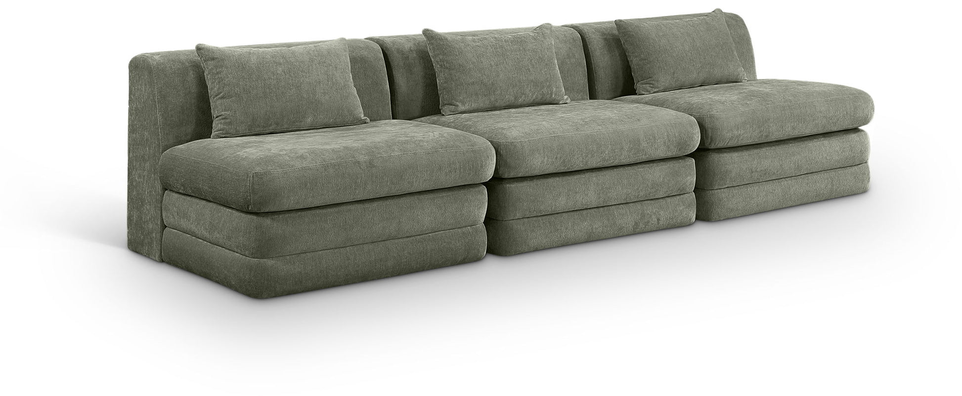 Stellar - 3 Piece 114" Upholstered Modular Armless Sofa - Best Buy Furniture
