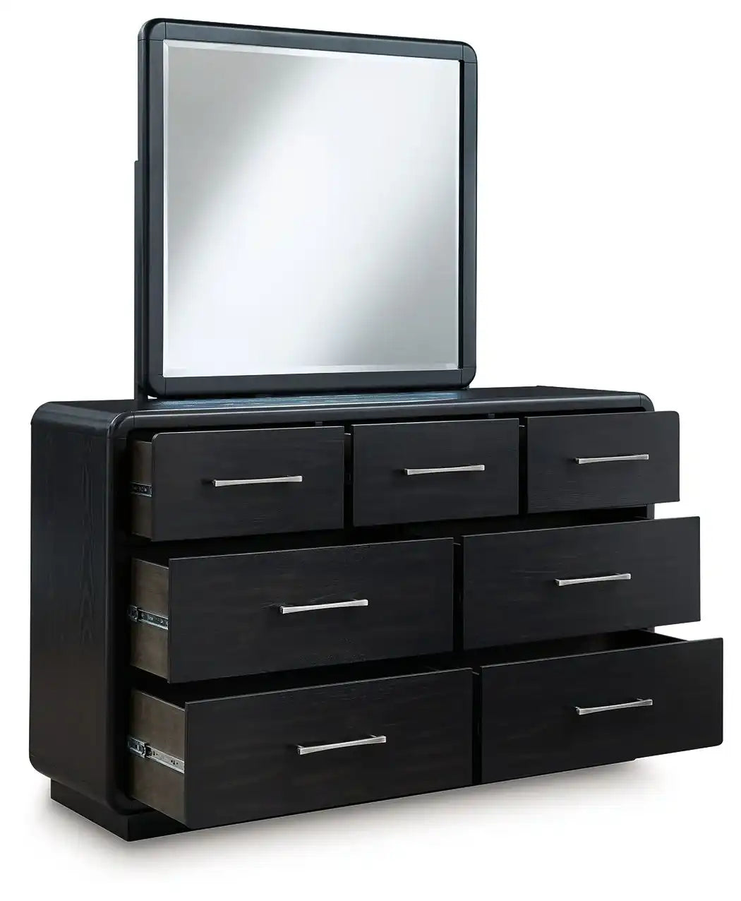 Rowanbeck - Dresser And Mirror - Black - Best Buy Furniture