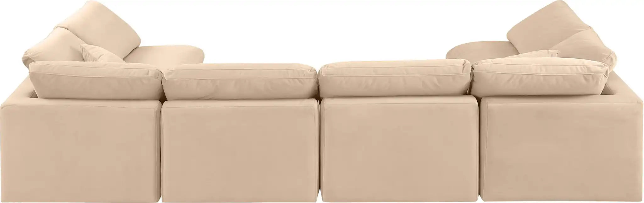 Indulge - Velvet 6 Piece Modular U-Shaped Sectional