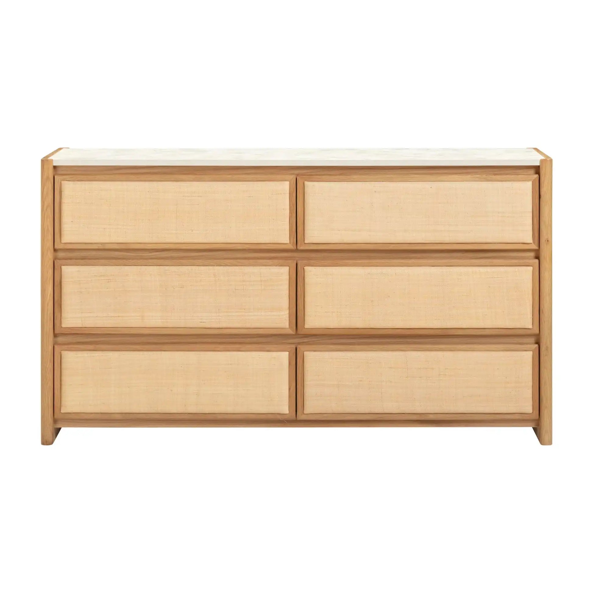 Paige - 6-Drawer Dresser - Natural Oak - Best Buy Furniture
