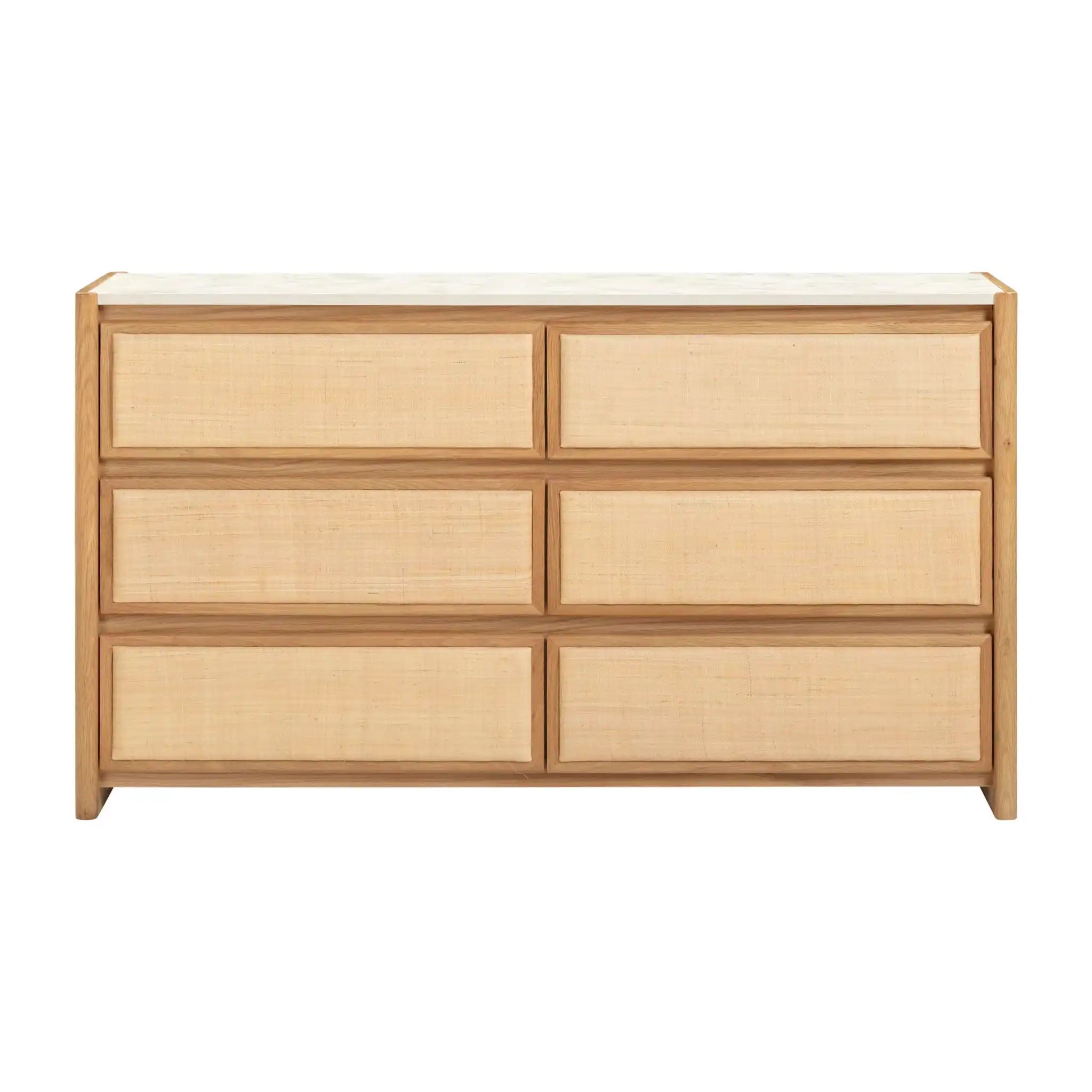 Paige - 6-Drawer Dresser - Natural Oak - Best Buy Furniture