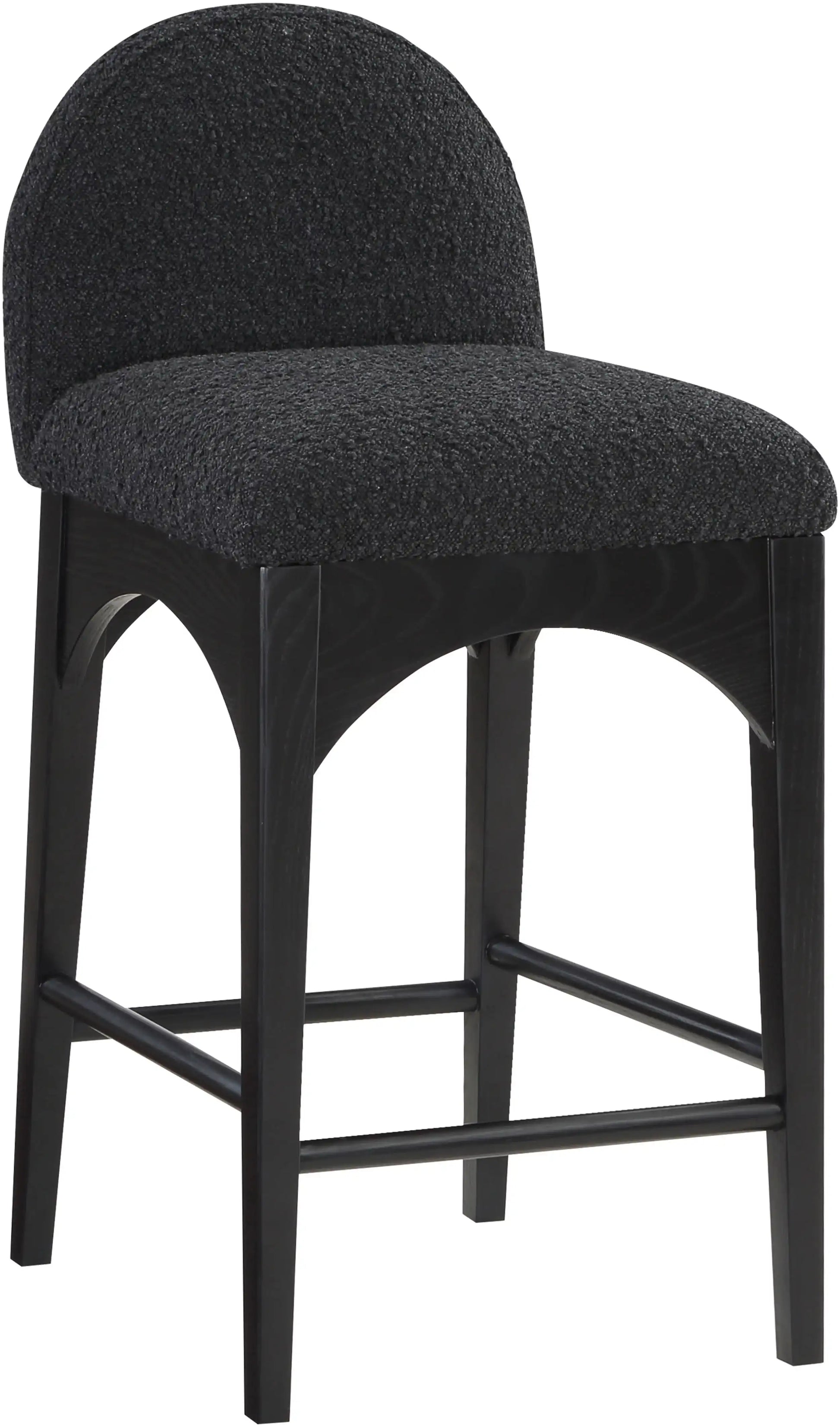 Waldorf - Boucle Stool With Black Legs - Best Buy Furniture