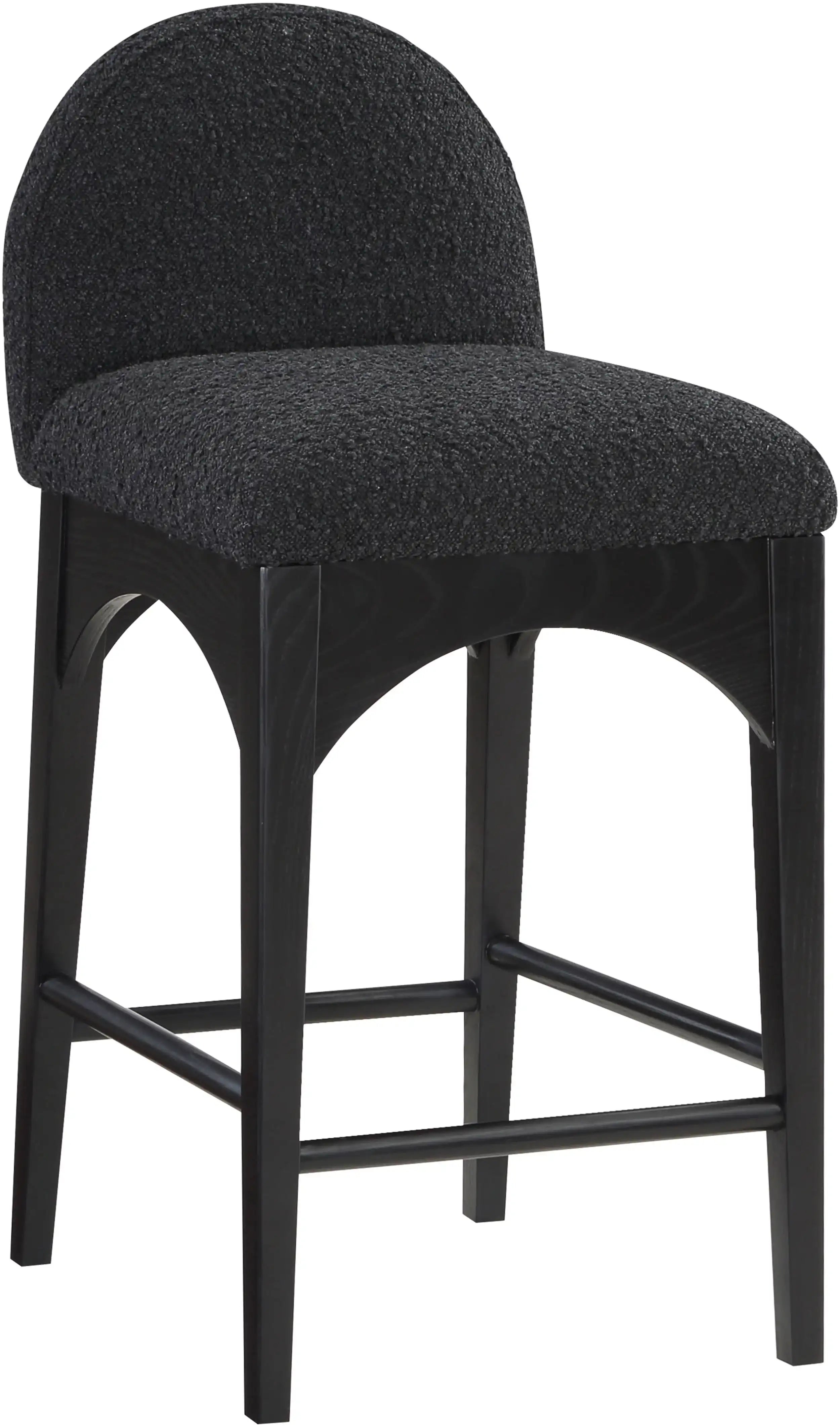 Waldorf - Boucle Stool With Black Legs - Best Buy Furniture