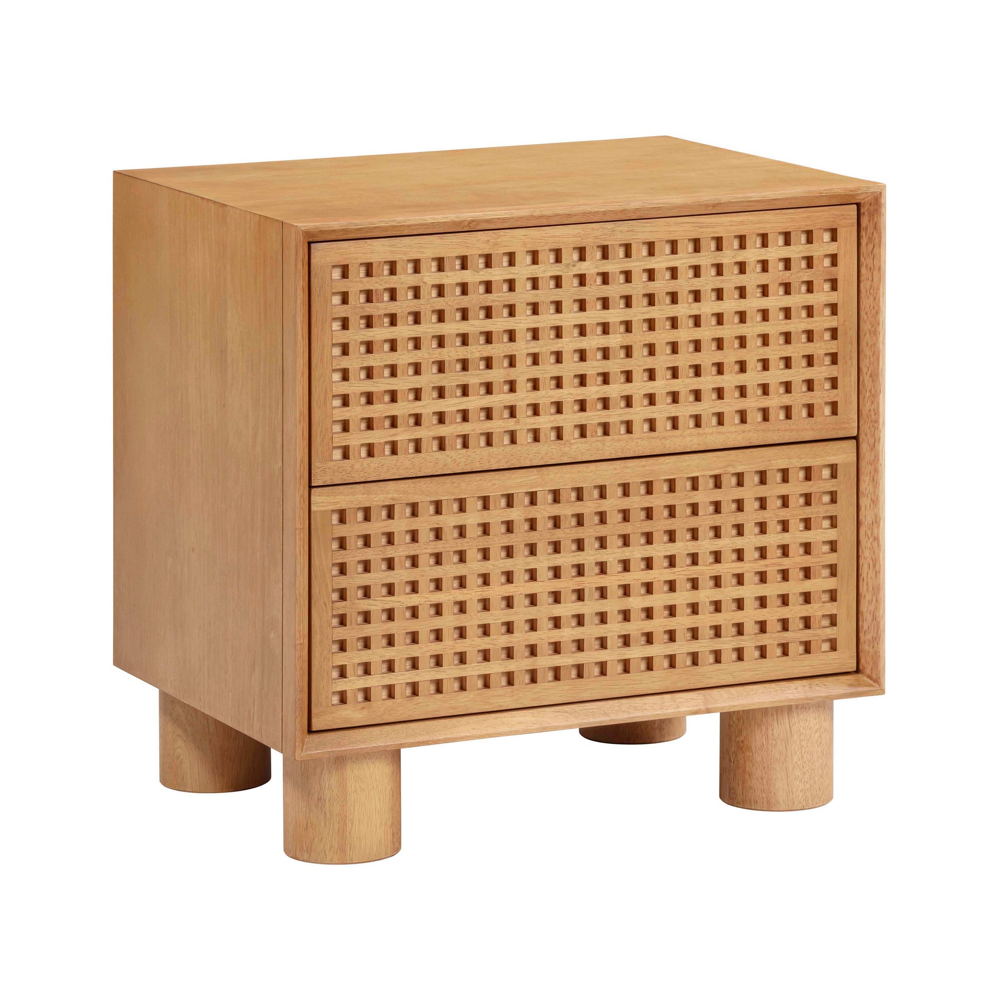 Miles - Rubberwood Nightstand - Natural - Best Buy Furniture