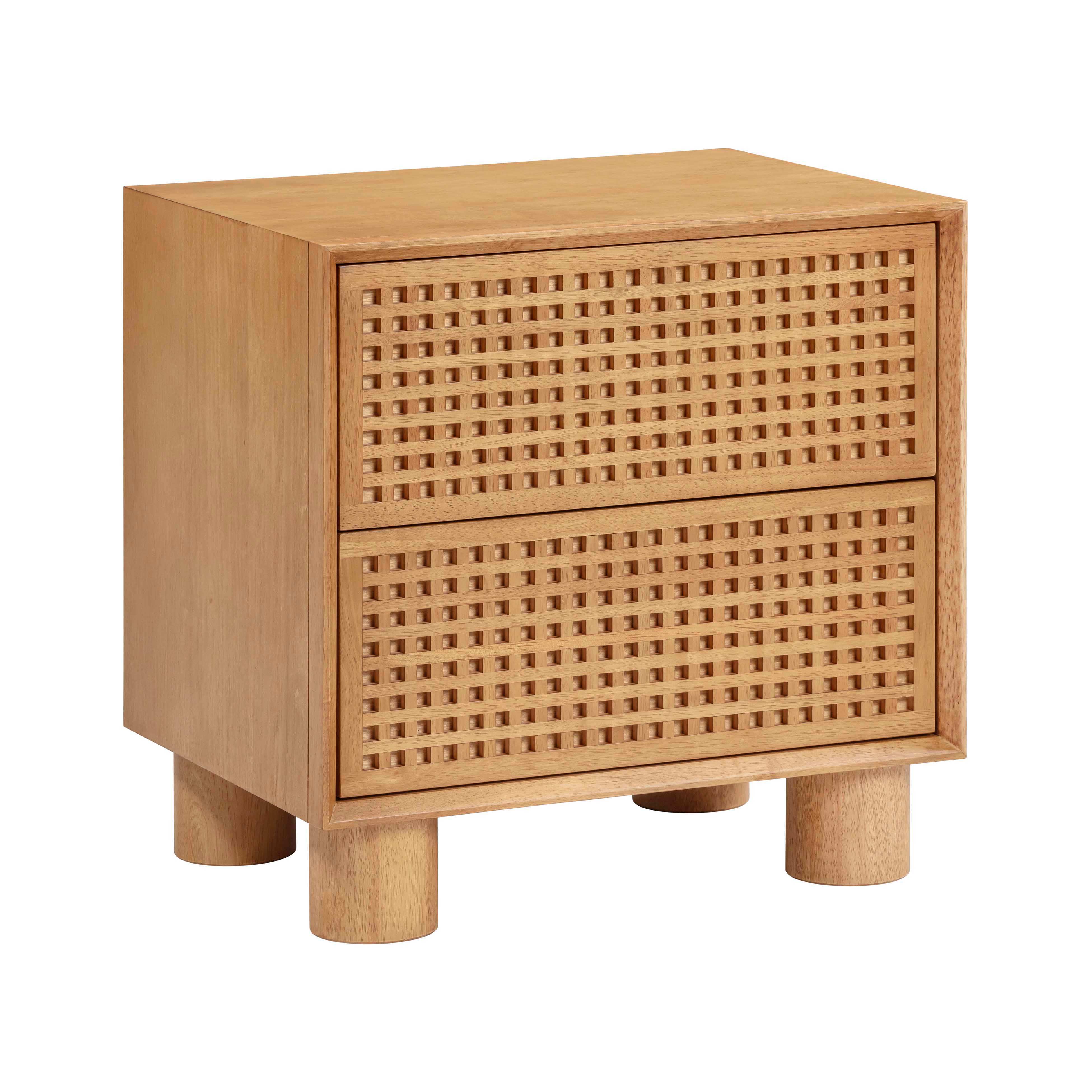 Miles - Rubberwood Nightstand - Natural - Best Buy Furniture