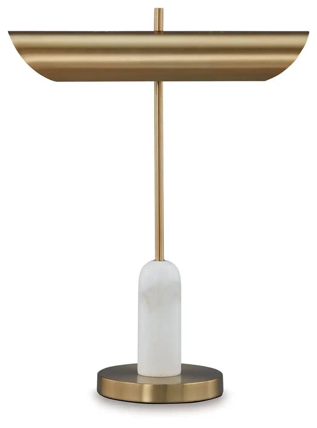 Rowleigh - Marble Desk Lamp - Gold Finish / White - Best Buy Furniture