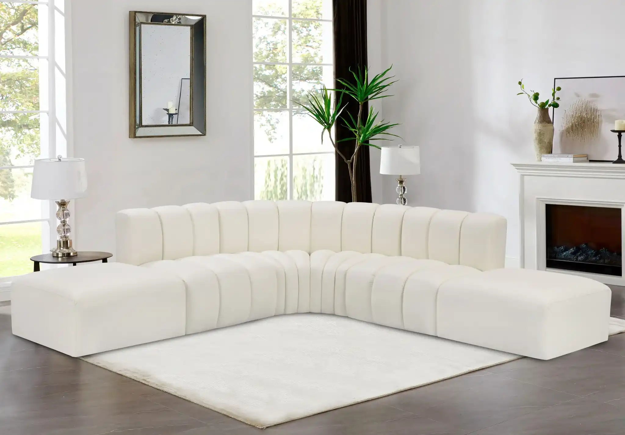 Arc - Faux Leather 6 Piece Corner Modular Sofa