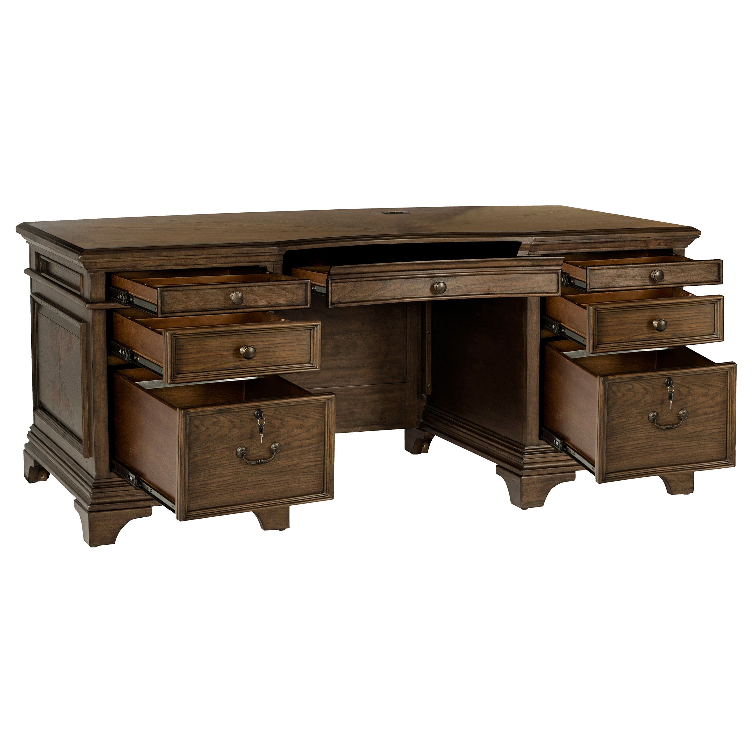 Hartshill 72-inch 7-drawer Executive Desk Burnished Oak-CoasterElevations