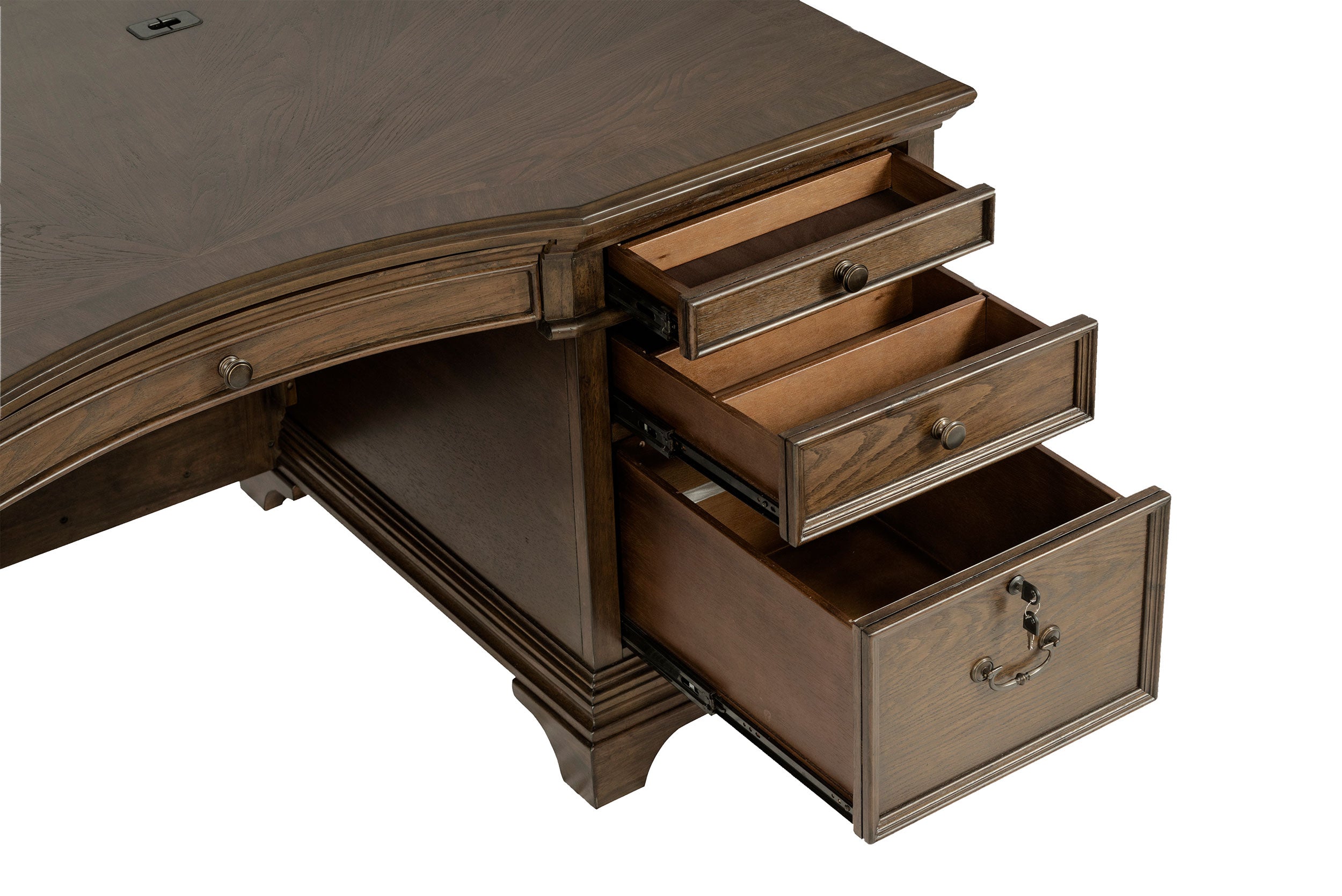 Hartshill 72-inch 7-drawer Executive Desk Burnished Oak-CoasterElevations