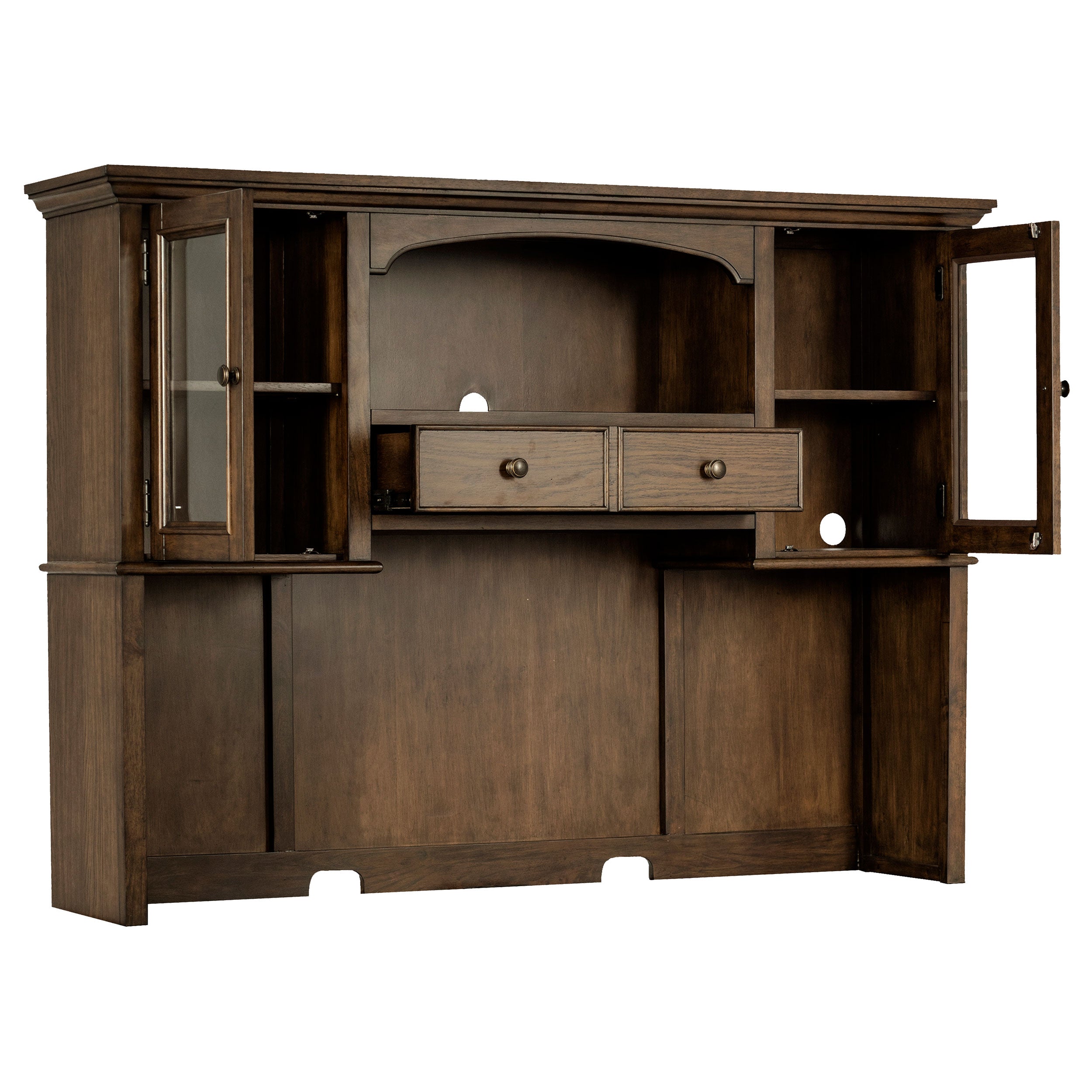 Hartshill 2-door Hutch with Shelves Burnished Oak-CoasterElevations