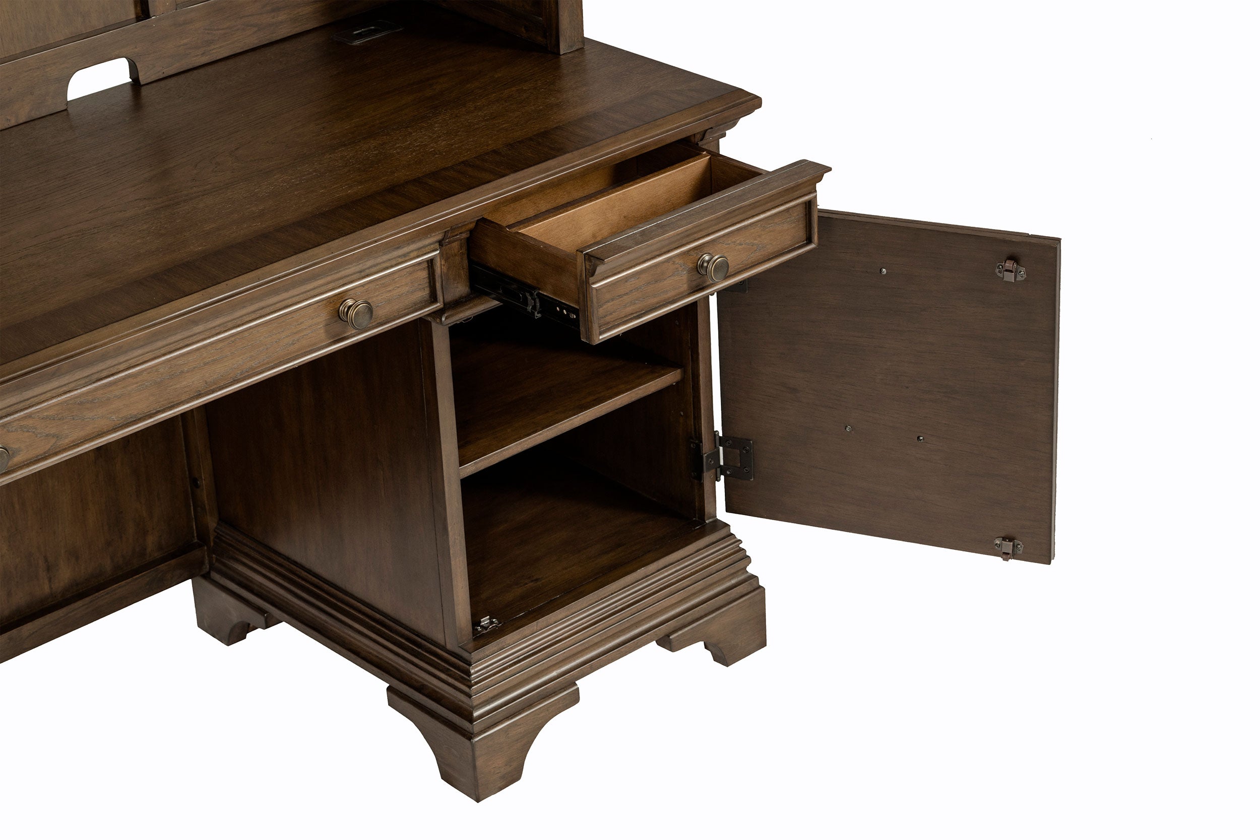 Hartshill 66-inch 5-drawer Credenza with Hutch Burnished Oak-CoasterElevations