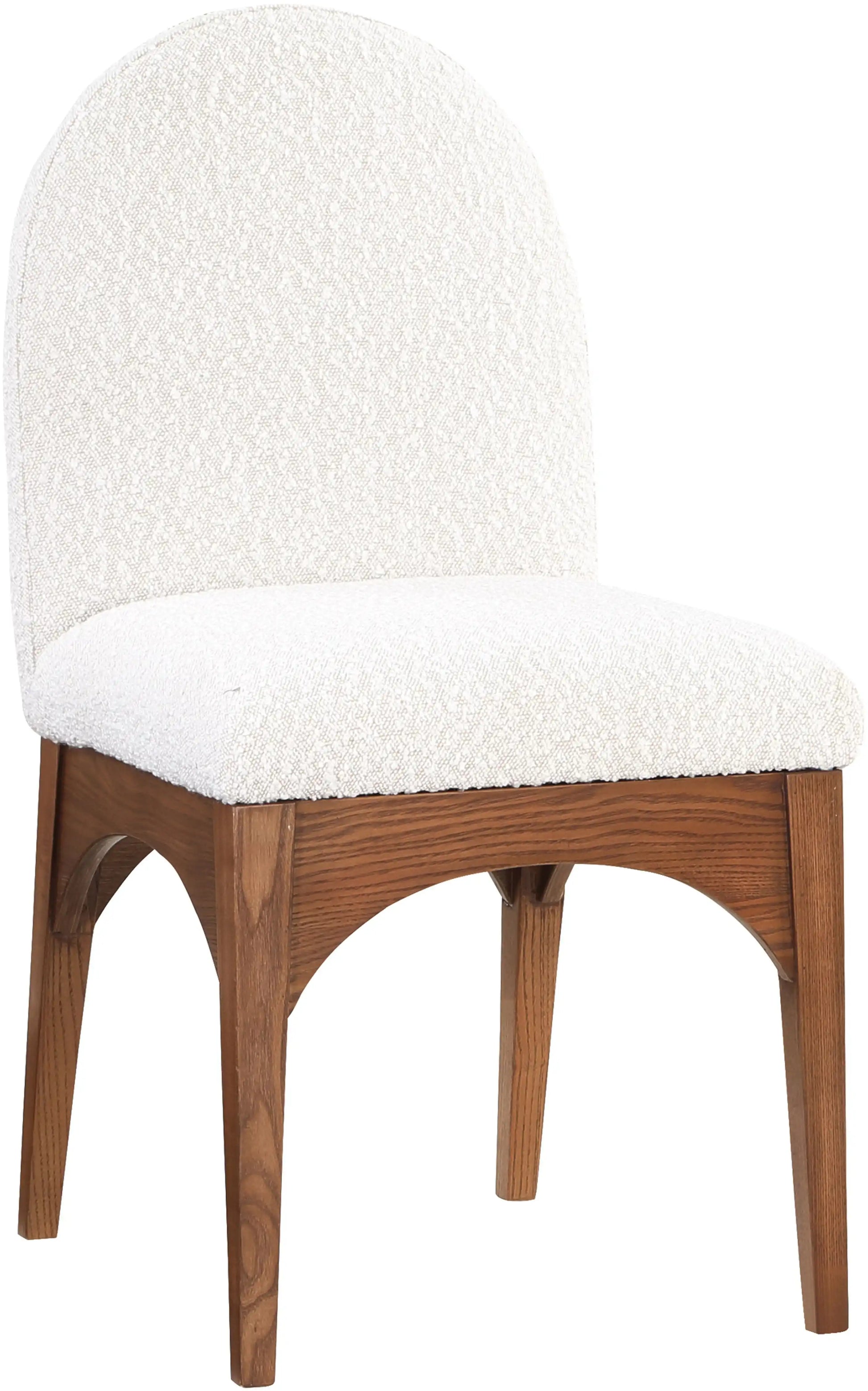 Waldorf - Boucle Dining Side Chair With Brown Legs - Best Buy Furniture
