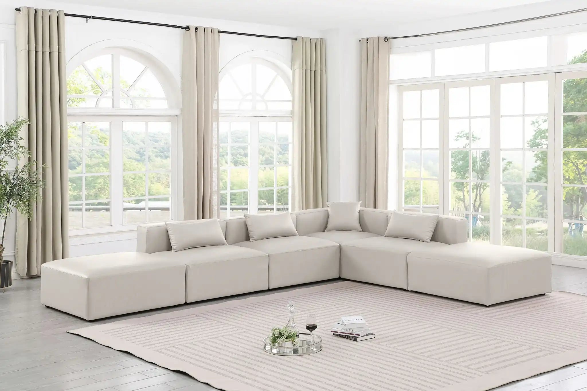 Cube - 6 Piece Modular Corner Armless Sectional
