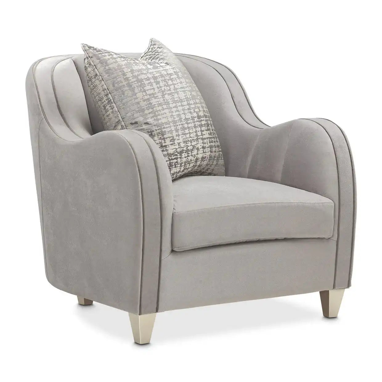 Roxbury Park - Velvet Matching Chair - Steel/Slate - Best Buy Furniture