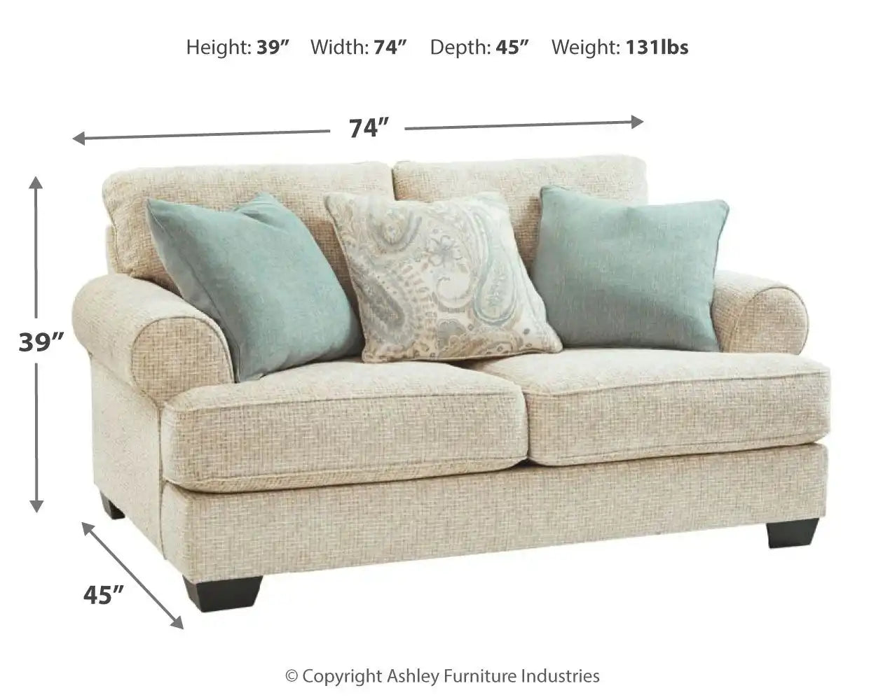 Monaghan - Loveseat - Sandstone - Best Buy Furniture