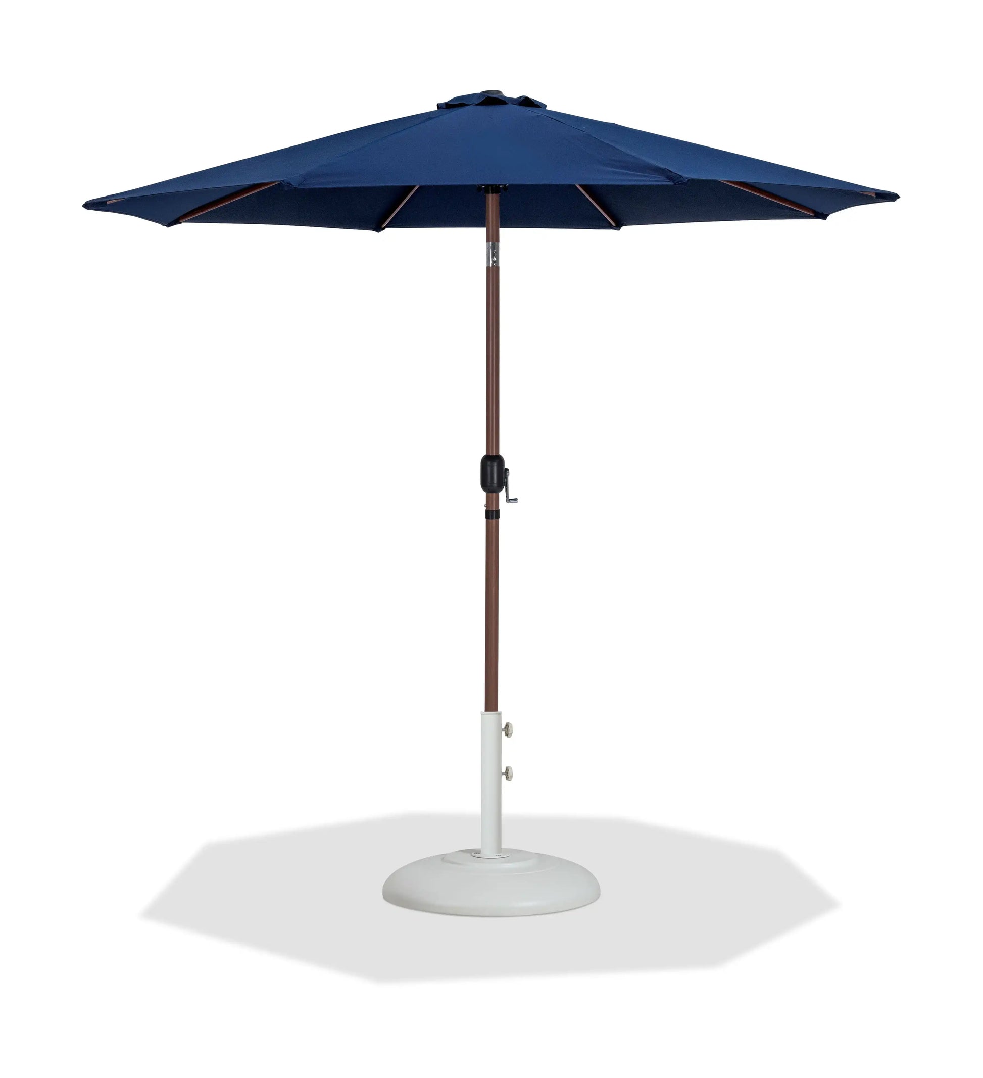 Fiji - Aluminum Patio Umbrella With Round White And Teak Base - Best Buy Furniture