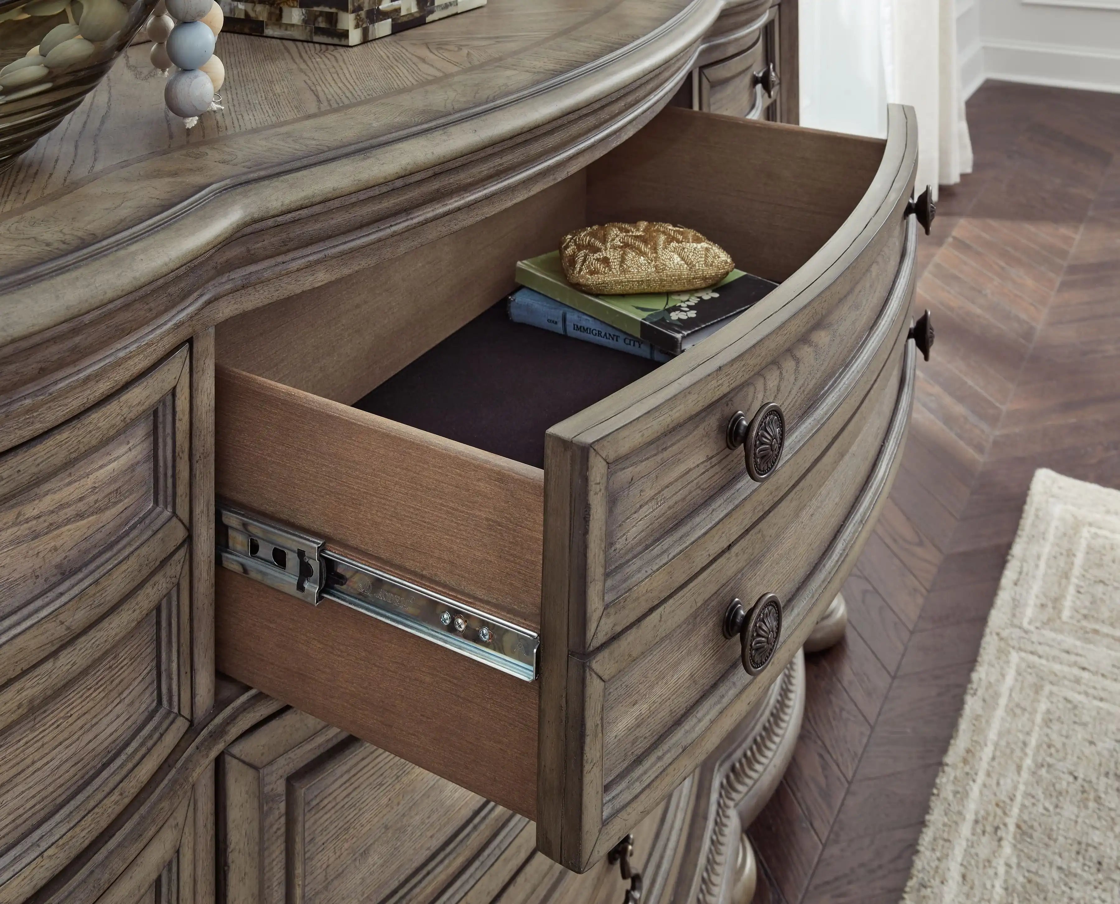 Ardenfield - Dresser And Mirror - Light Brown - Best Buy Furniture