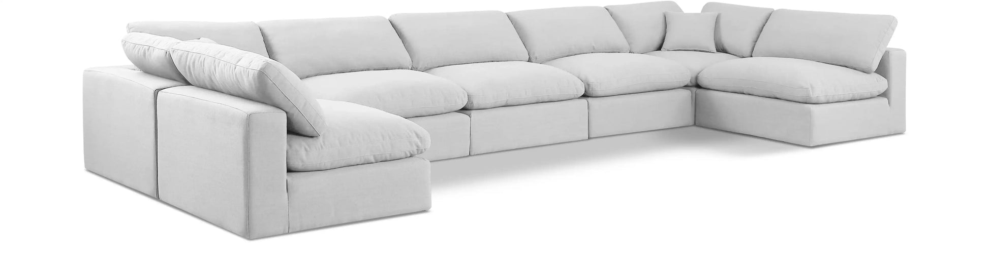 Comfy - 7 Piece Linen Modular Armless Sectional - Best Buy Furniture