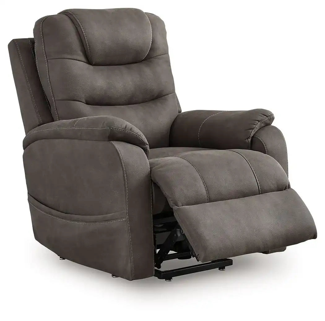Snowfield - Power Lift Recliner - Gunmetal - Best Buy Furniture