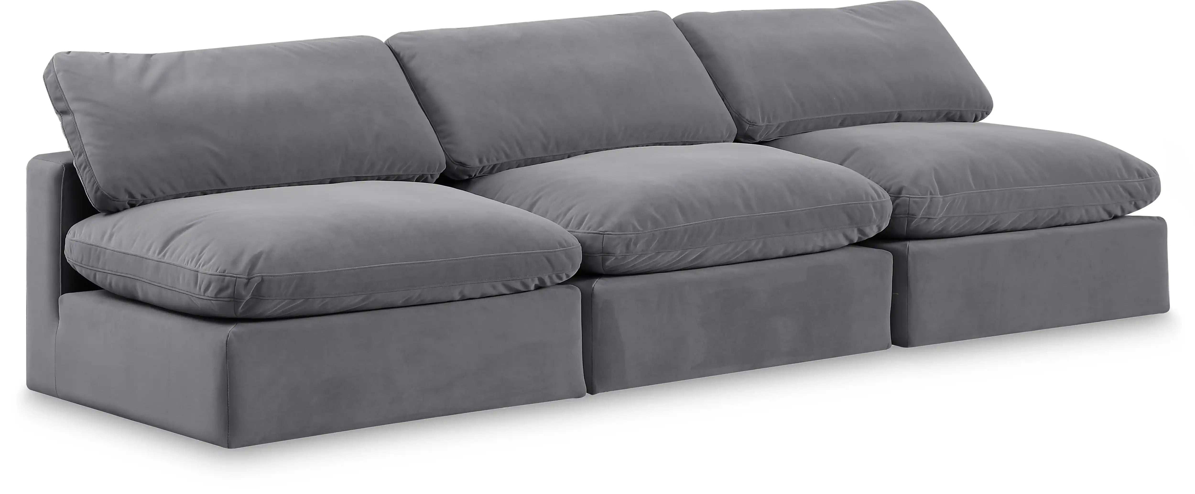 Comfy - Velvet Modular Armless Sofa 3 Seats - Best Buy Furniture