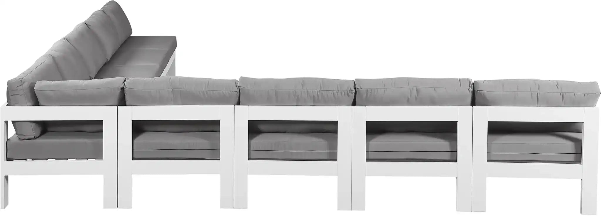 Nizuc - Outdoor Patio 9 Piece Modular Sectional With White Frame