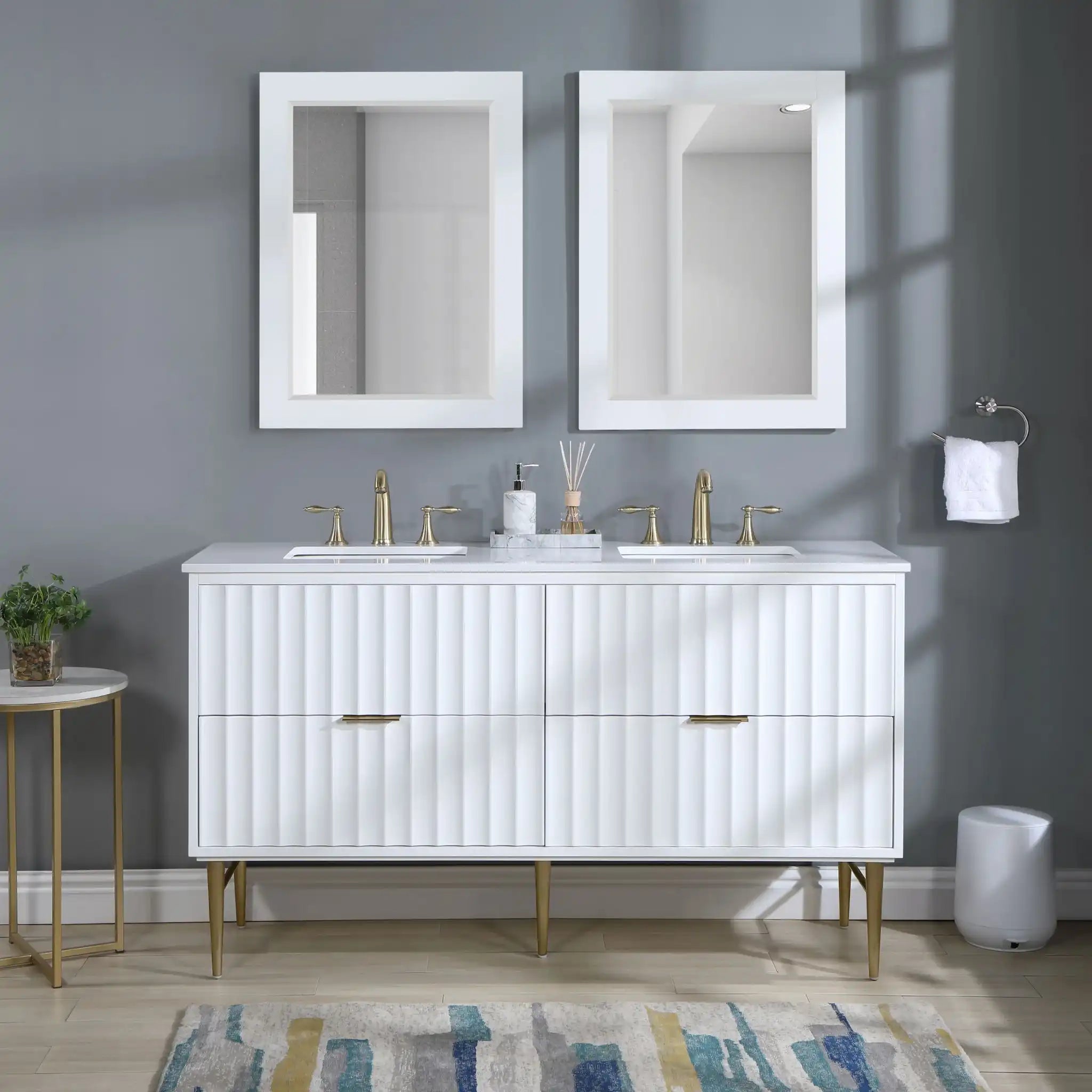 Modernist - Bathroom Vanity With Gold Legs