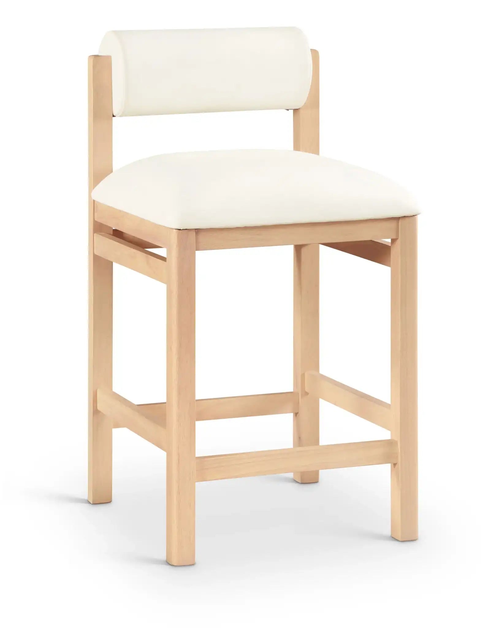 Roundhill - Faux Leather Counter Stool - Natural Frame - Best Buy Furniture