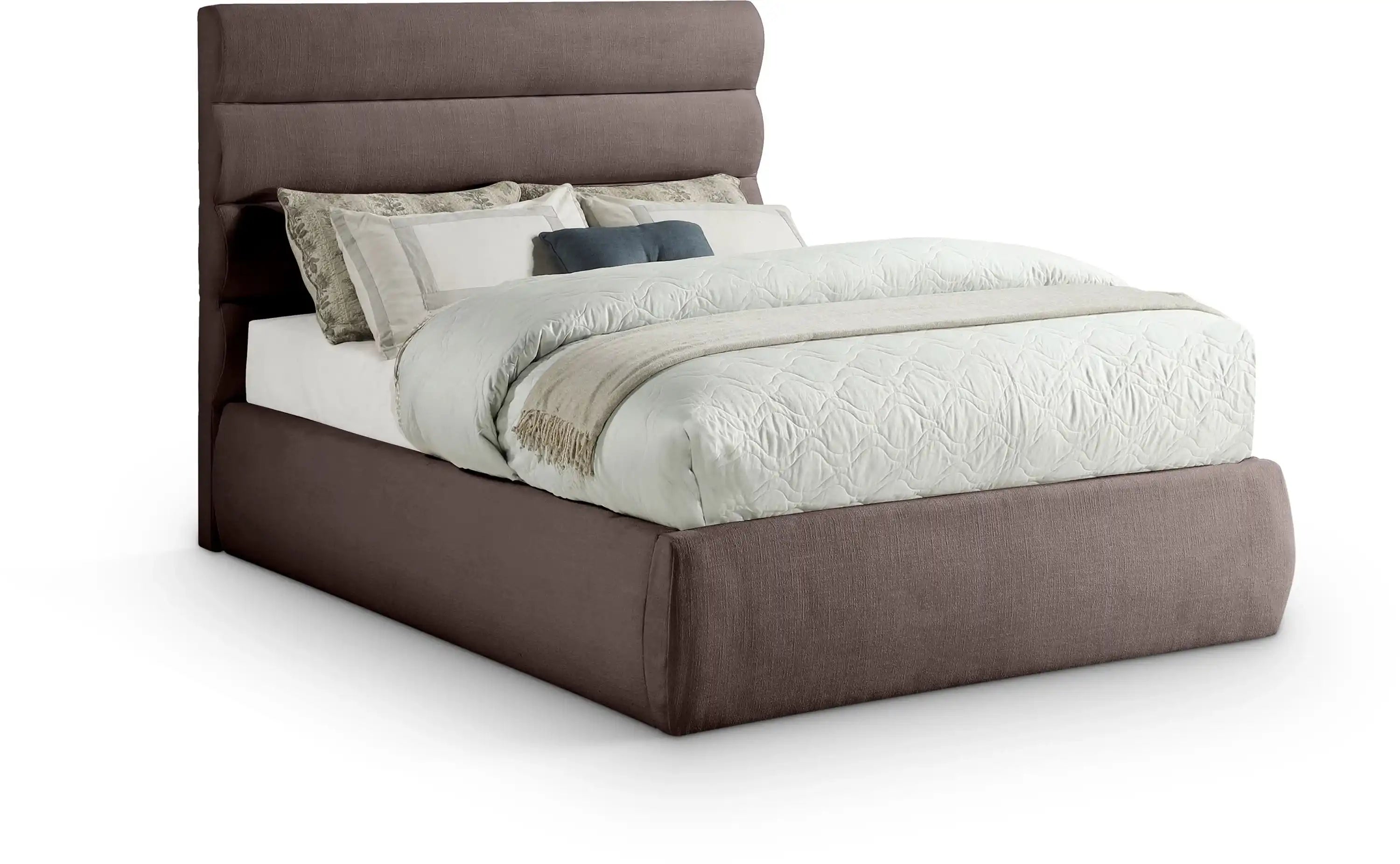 Adam - Linen Fabric Bed With 52" Headboard - Best Buy Furniture