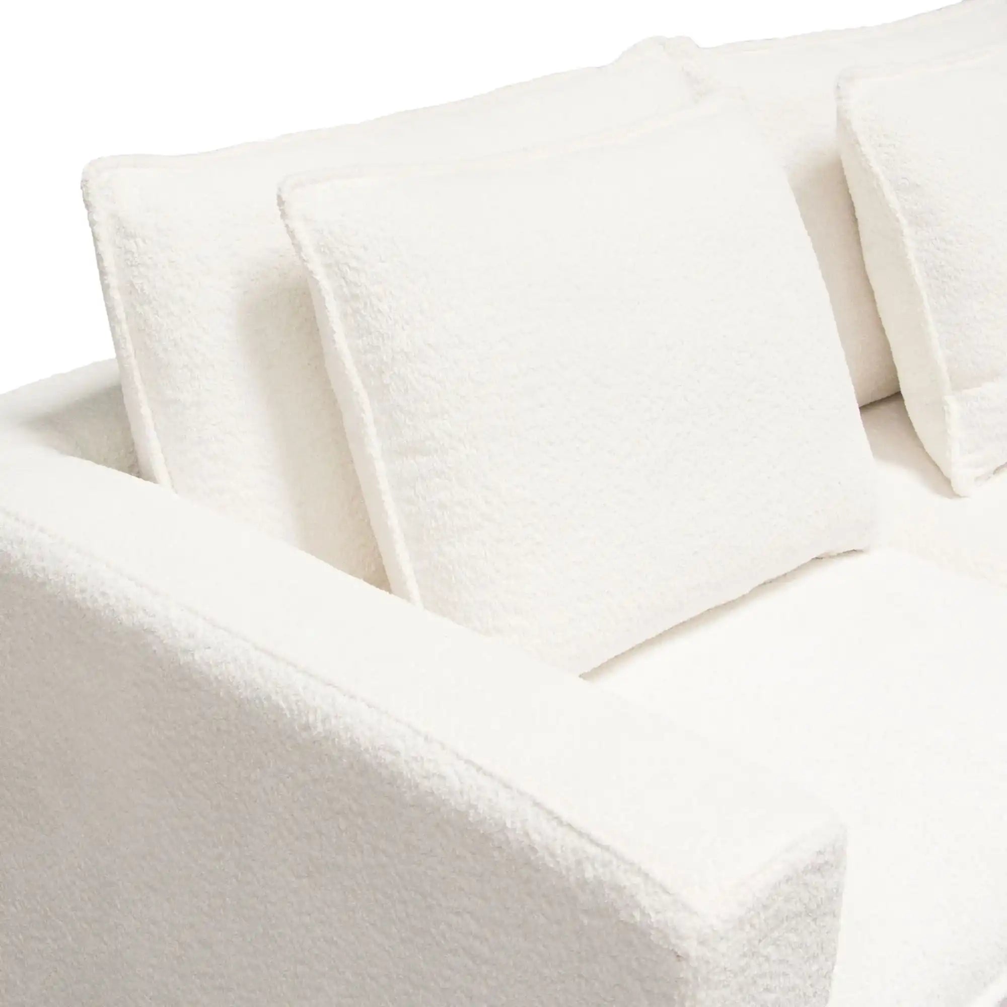 Ivy 3 Piece Modular Down Sofa – White Faux Shearling - Best Buy Furniture