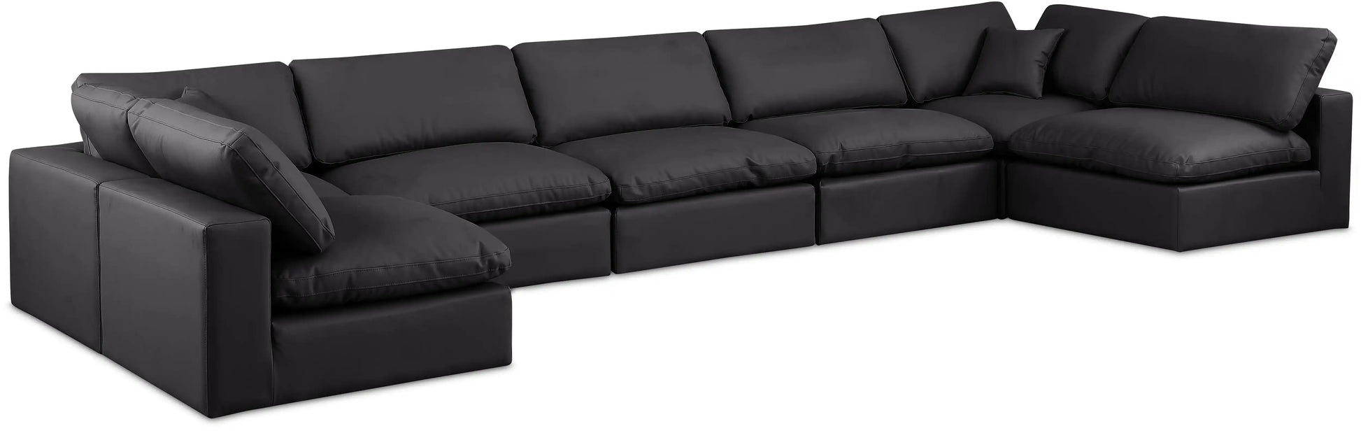 Comfy - 7 Piece Faux Leather Modular Armless Sectional - Best Buy Furniture