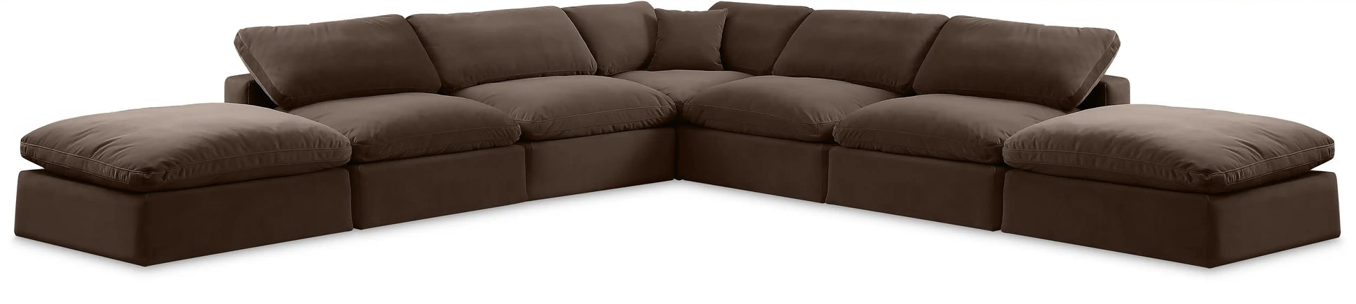 Comfy - 7 Piece Velvet Modular Corner Sectional - Best Buy Furniture