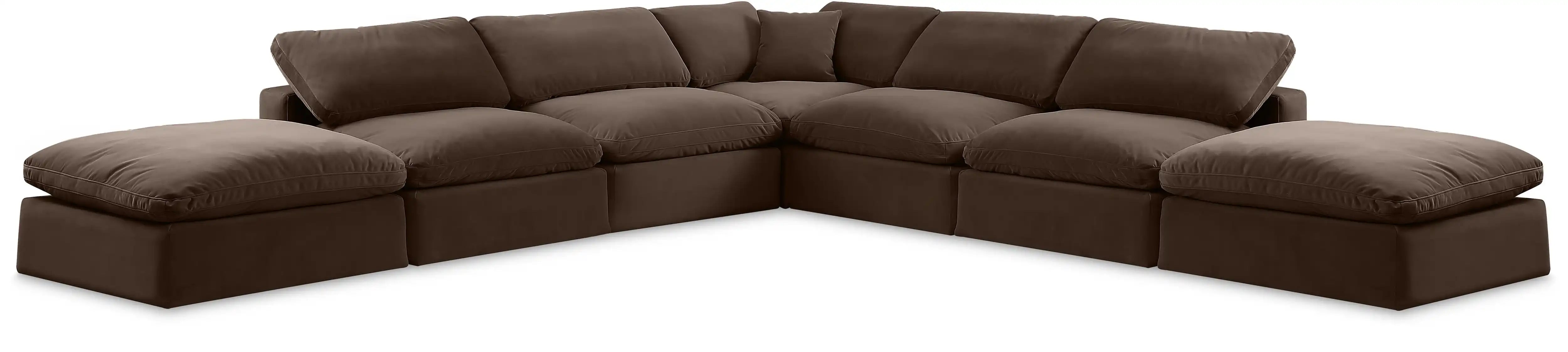 Comfy - 7 Piece Velvet Modular Corner Sectional - Best Buy Furniture