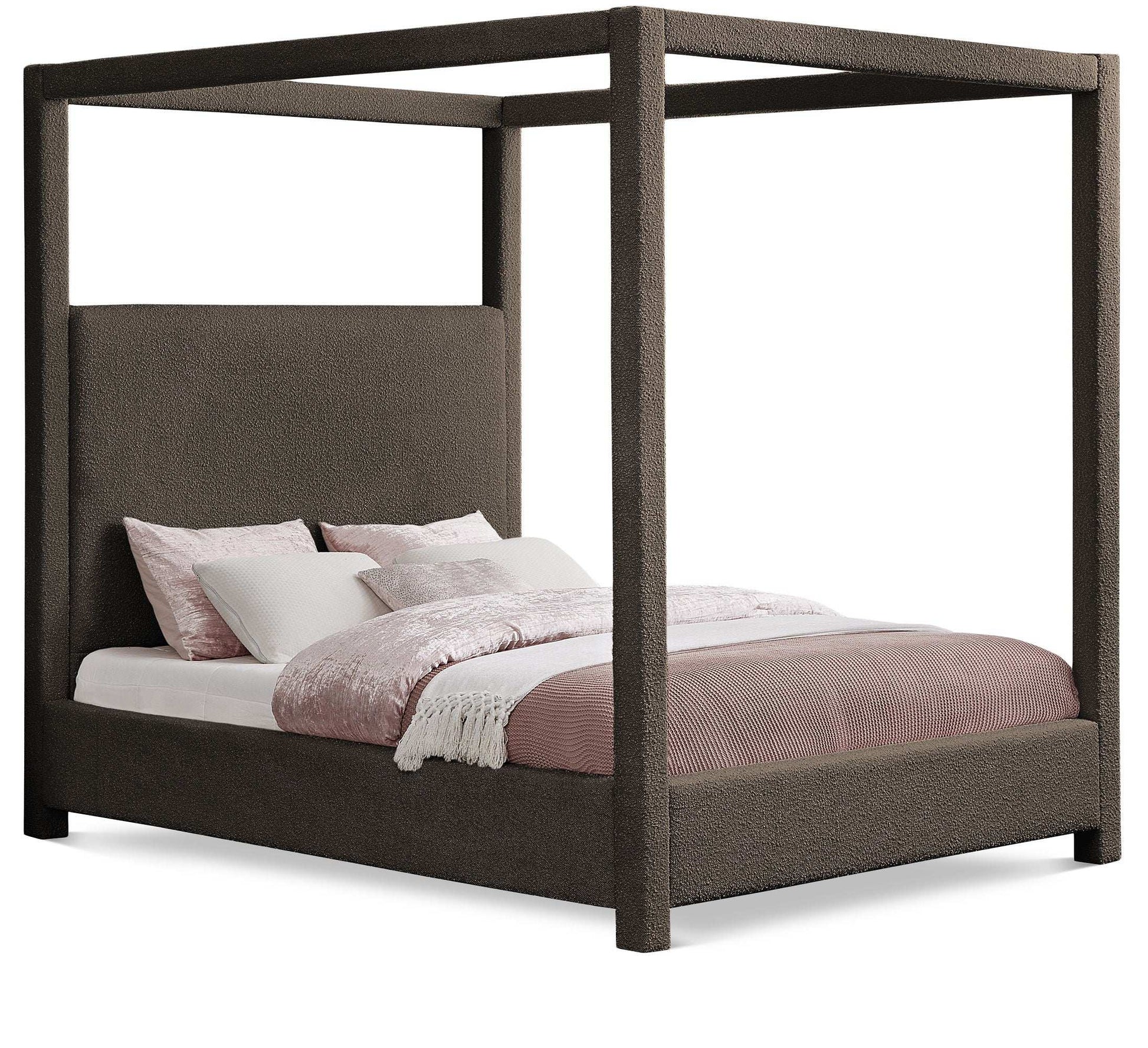 Eden - Boucle Fabric Upholstered Bed - Best Buy Furniture