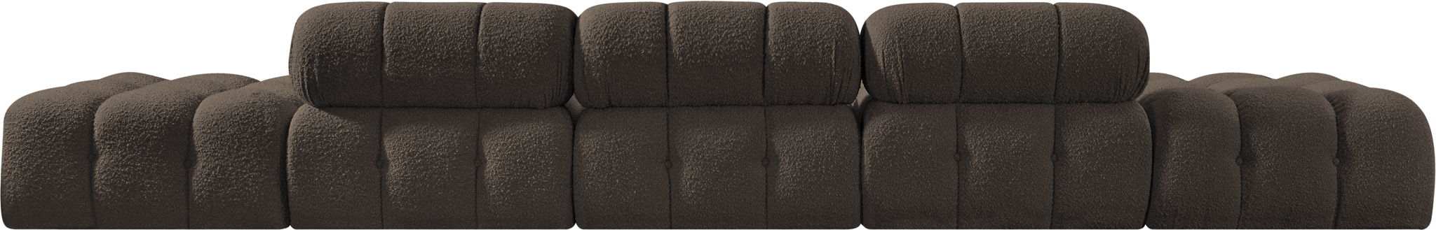 Ames - 5 Piece Boucle Upholstered Modular Sofa With 2 Armless Seats