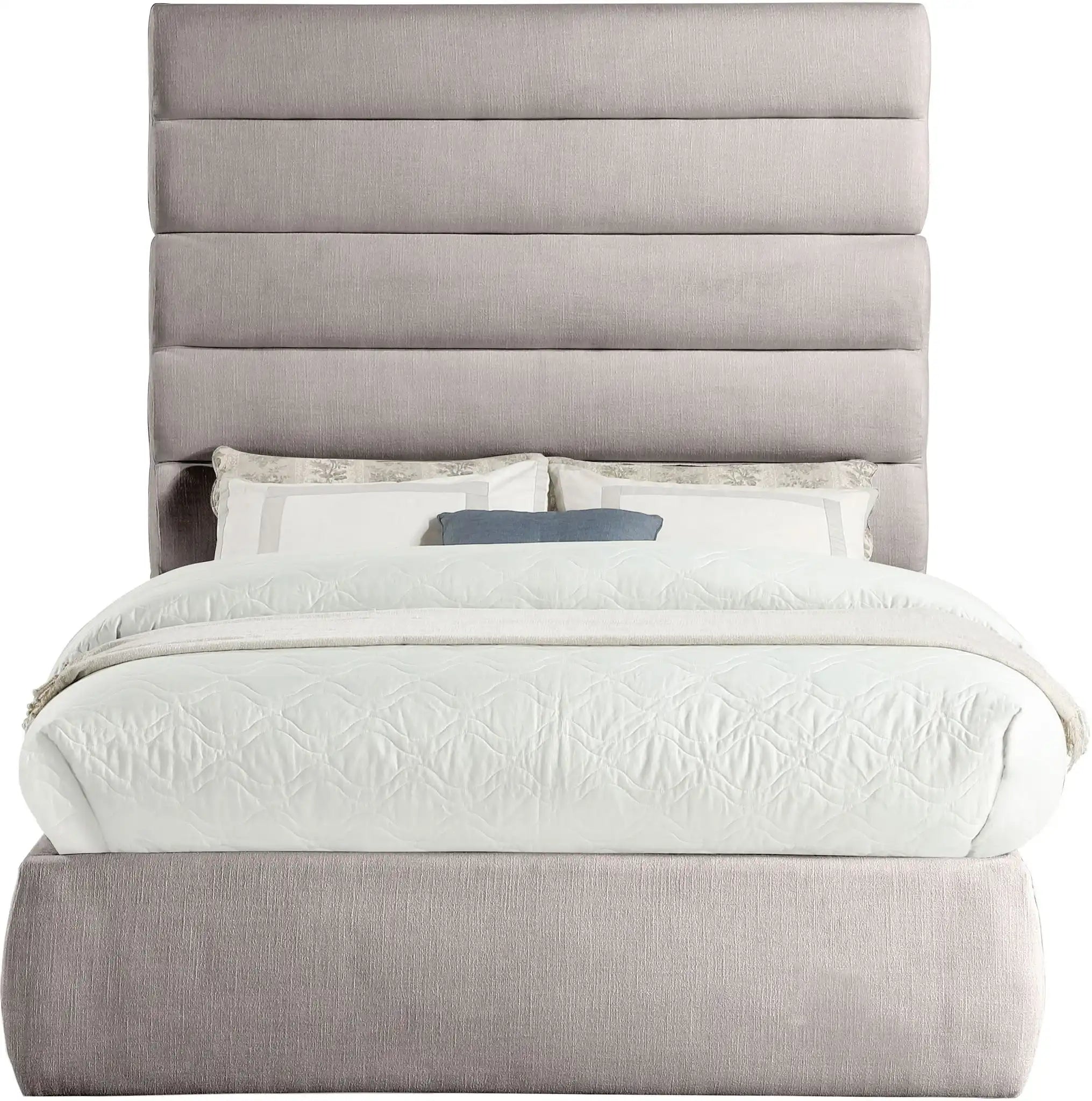 Adam - Linen Fabric Bed With 70.5" Headboard