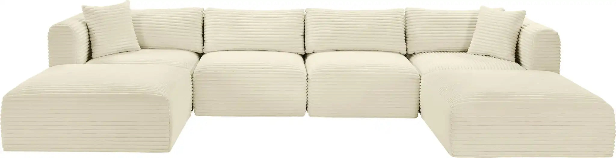 Shaggy - 6 Piece Modular Sectional With 2 Ottomans