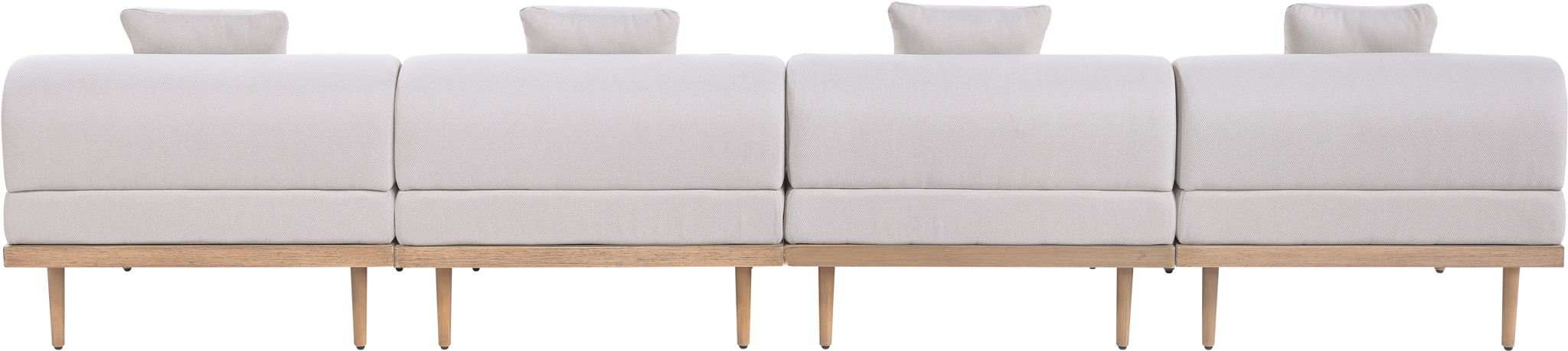 Laguna - 4 Piece 142" Upholstered Outdoor Patio Modular Armless Sofa