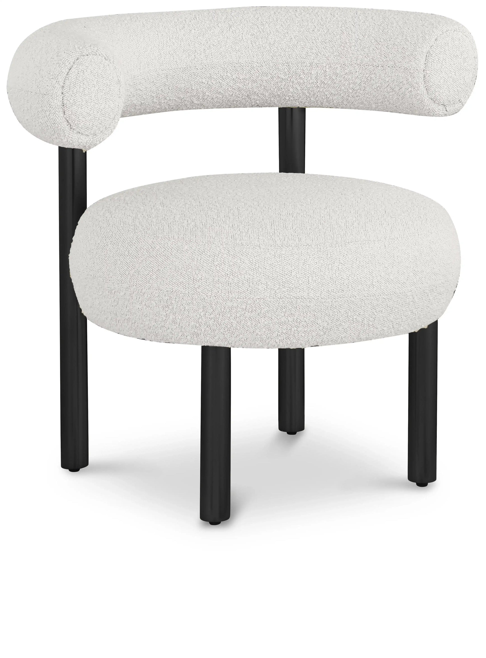 Bordeaux - Boucle Fabric Accent Chair With Black Legs - Best Buy Furniture