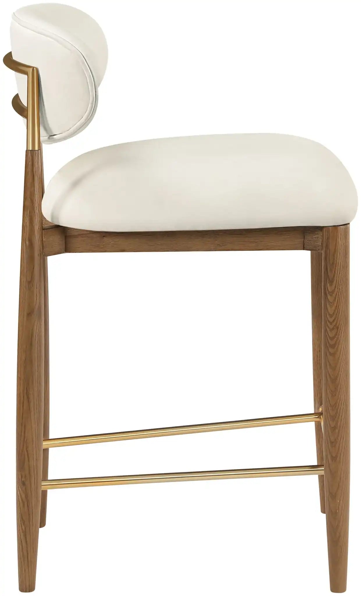 Riccio - Stool - Walnut And Gold Frame