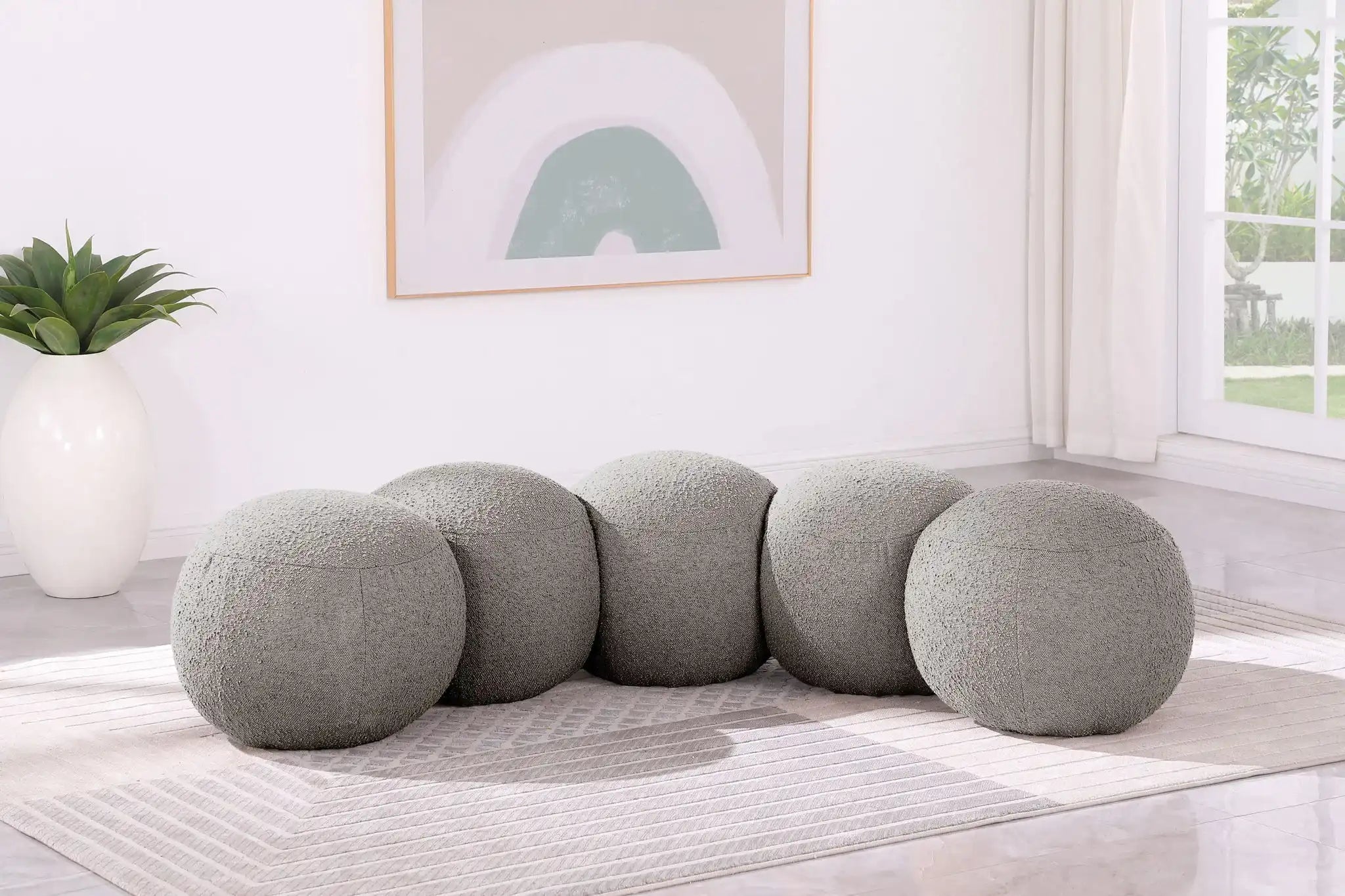 Apollo - Boucle Fabric Bench