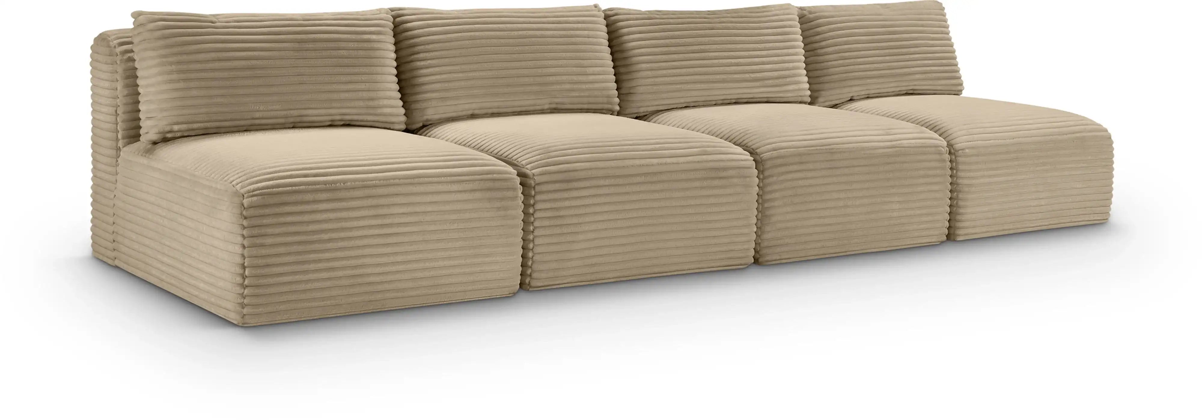 Shaggy - Fabric 4 Seat Modular Armless Sofa - Best Buy Furniture