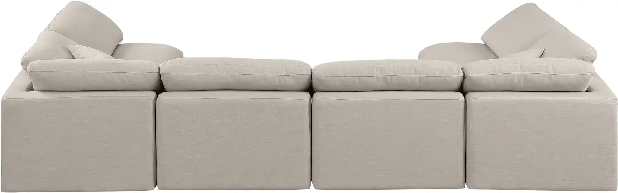 Indulge - Linen 6 Piece Modular U-Shaped Sectional
