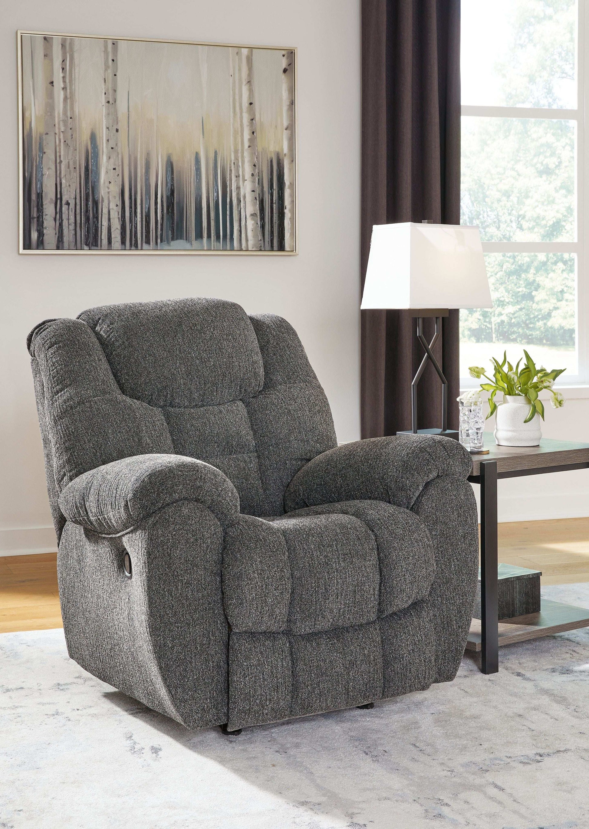 Foreside - Rocker Recliner - Charcoal - Best Buy Furniture