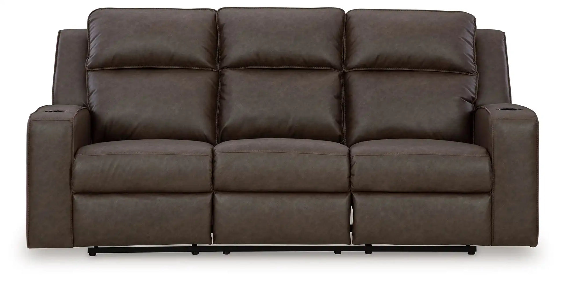 Lavenhorne - Rec Sofa W/Drop Down Table - Granite - Best Buy Furniture