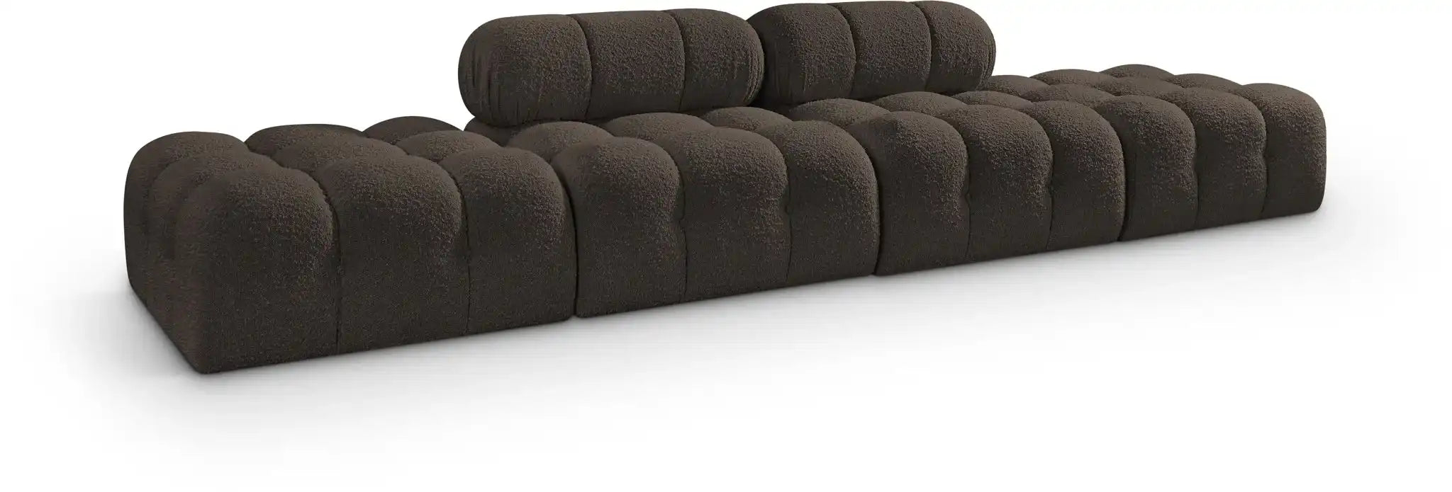Ames - 4 Piece Boucle Upholstered Modular Sofa With 2 Backless Seats - Best Buy Furniture